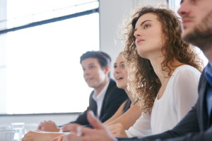 Geschftsleute im Seminar zur Fortbildung